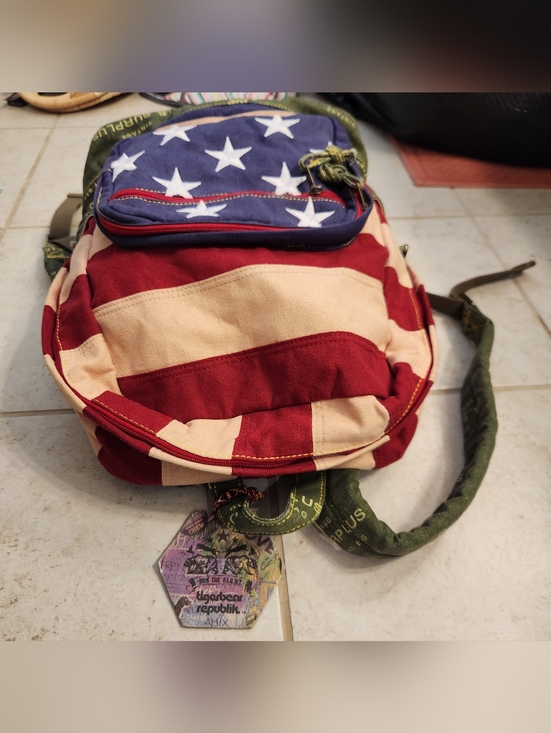 Tigerbear Republik Vintage US Surplus Heavy Canvas Backpack Flag NWT #K‎ main image 10